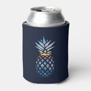 Tropische Sonnenuntergangsstrand-Ananas mit Ozean Dosenkühler
