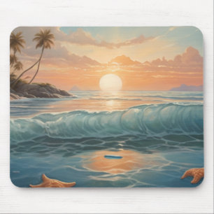 Tropische Sonnenuntergangswelle - Ozeane Ruhe an I Mousepad