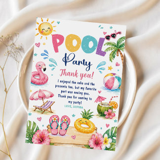 Tropische Splish Splash Poolparty Geburtstag Einladung