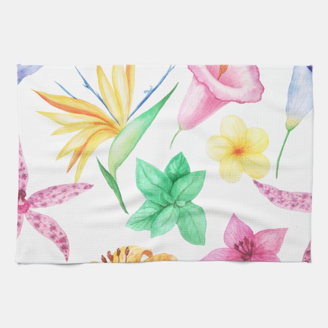 Tropische Stadtkunst Geschirrtuch (Horizontal)