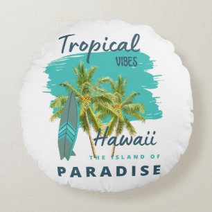 Tropische Stimmung Hawaii Insel des Paradieses Rundes Kissen
