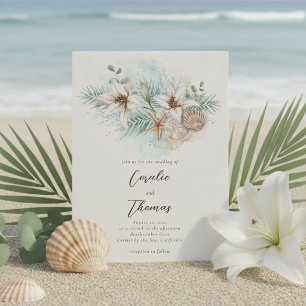 Tropische Strand Boho Blumenhochzeit Einladung
