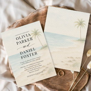Tropische Strand-Hochzeit im Ausland Einladung
