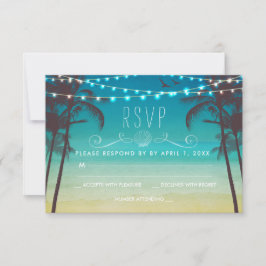 Tropische Strand-Hochzeit UAWG Karten-Palme RSVP Karte