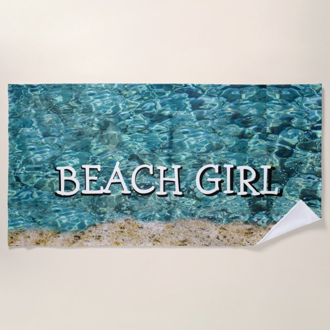 Tropische Strand-Ozean-Wasser-Ansicht Strandtuch (Vorderseite)