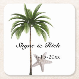 Tropische Strand-Palme-moderne Gastgeschenk Rechteckiger Pappuntersetzer