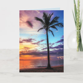 Tropische Strand-Sonnenuntergang-Palme Karte