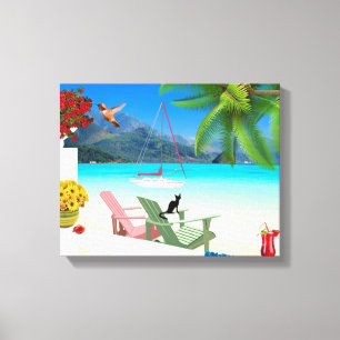 Tropische Strand-Szene eingewickelte Leinwand