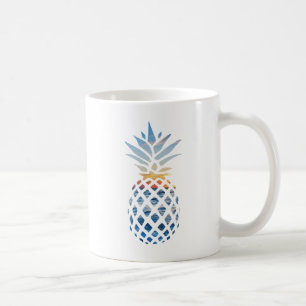 Tropische Strand-Szene mit Ananas bei Sonnenunterg Kaffeetasse