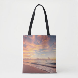 Tropische Strand-Tasche mit Sonnenuntergang Tasche