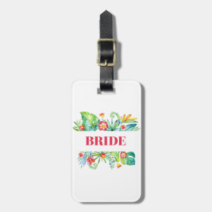 Tropische Strand-Ziel-Hochzeit der Braut Gepäckanhänger