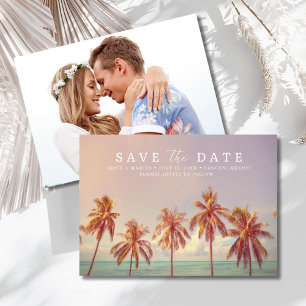 Tropische Strand-Ziel-Hochzeitsfoto Save The Date