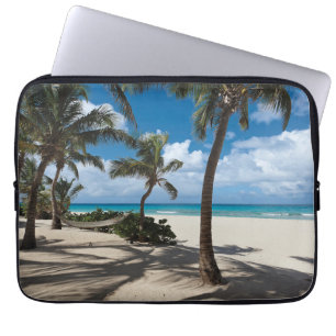 Tropische Strände Anguilla Beach, Palm Tree Laptopschutzhülle