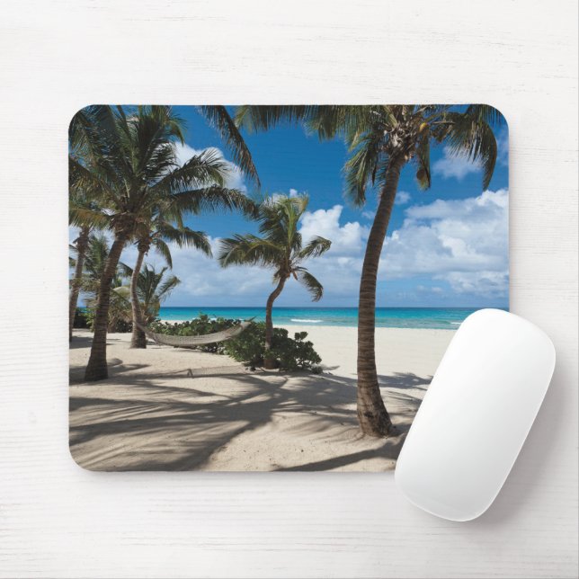 Tropische Strände | Anguilla Beach, Palm Tree Mousepad (Mit Mouse)