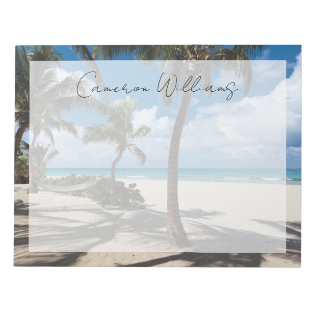 Tropische Strände | Anguilla Beach, Palm Tree Notizblock (Vorderseite)