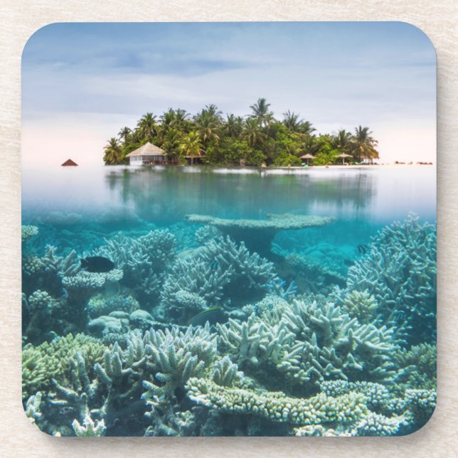 Tropische Strände | Ari Atoll Maldives Getränkeuntersetzer (Vorderseite)