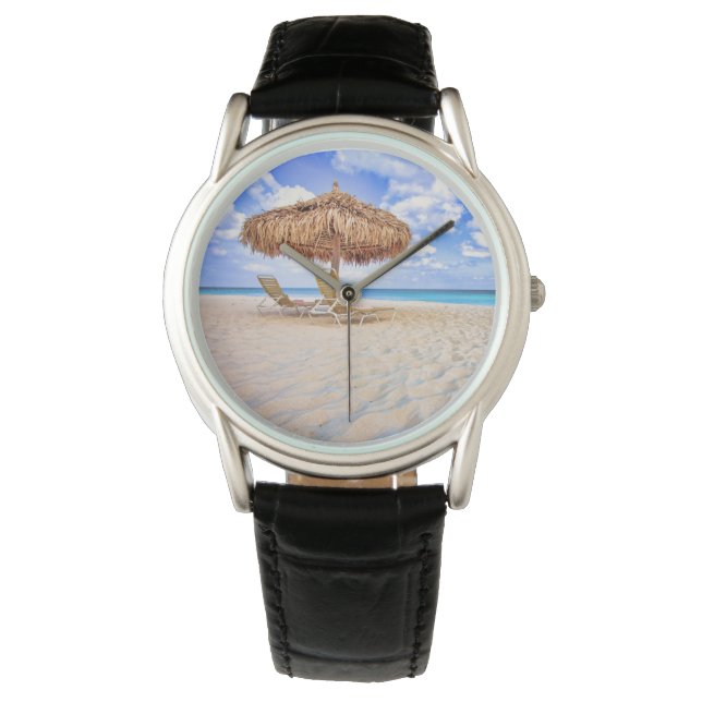 Tropische Strände | Aruba Sandy Beach Armbanduhr (Vorderseite)