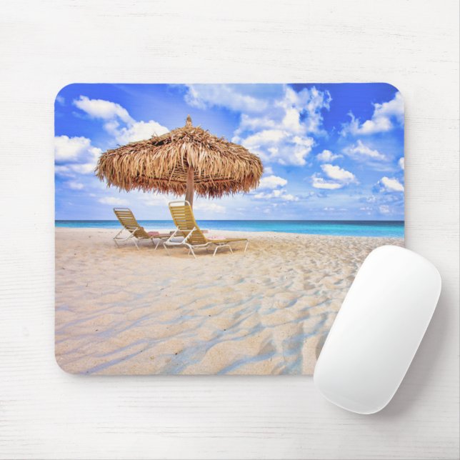 Tropische Strände | Aruba Sandy Beach Mousepad (Mit Mouse)