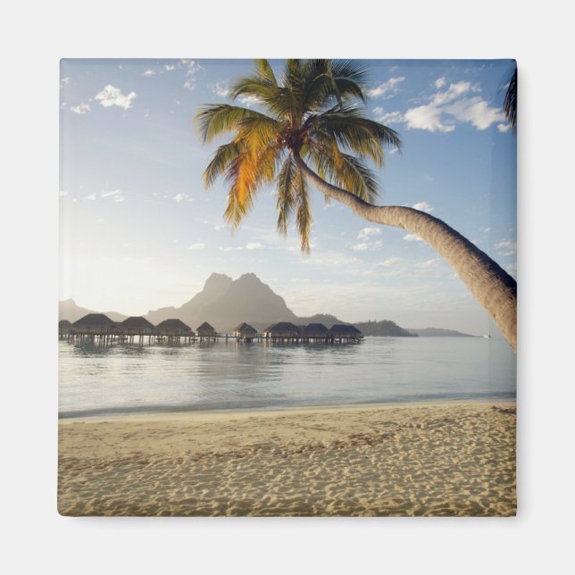 Tropische Strände | Beach Huts, Bora Bora Magnet (Vorne)