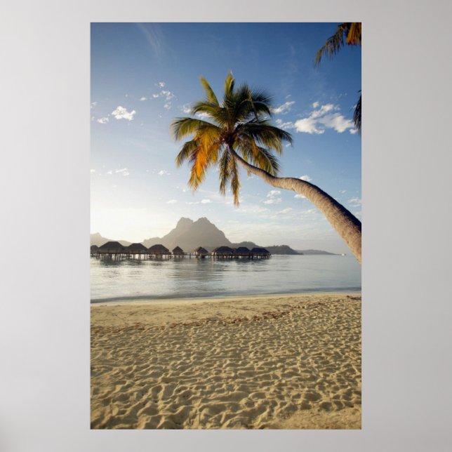 Tropische Strände | Beach Huts, Bora Bora Poster (Vorne)