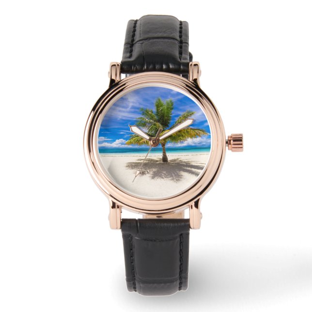Tropische Strände | Bora Bora, Französisch-Polynes Armbanduhr (Vorderseite)