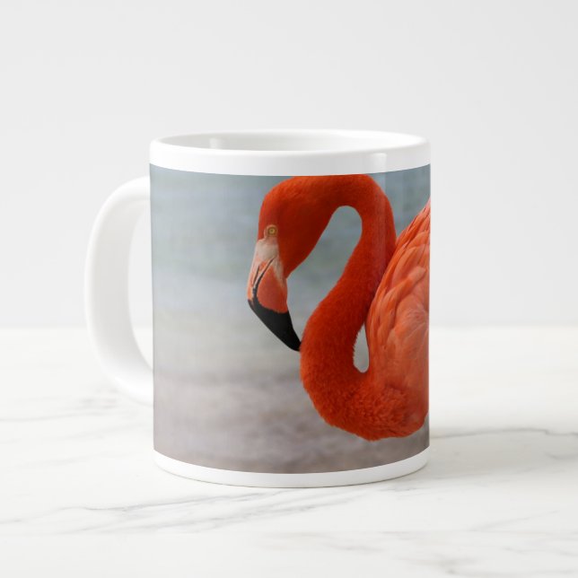 Tropische Strände | Caribbean Flamingo, Aruba Jumbo-Tasse (Vorderseite Links)