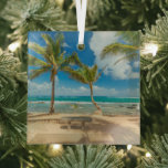 Tropische Strände | Kuau Cove Beach, Maui Hawaii Ornament Aus Glas<br><div class="desc">Dieses phantastische Getty Images Foto besticht durch seinen schönen Kuau Cove Beach an der Nordküste Mauis,  Hawaii USA. Idyllische Palmen säumen den malerischen Strand.</div>