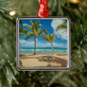 Tropische Strände   Kuau Cove Beach, Maui Hawaii Ornament Aus Metall