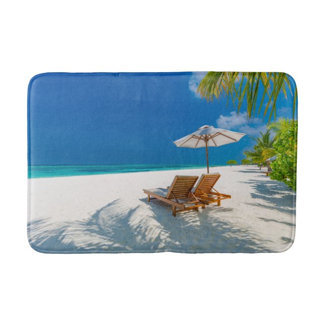 Tropische Strände | Lounge Chairs Beach, Bora Bora Badematte (Vorderseite)