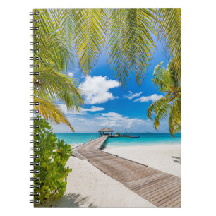 Tropische Strände   Maldives Island Wooden Jetty Notizblock