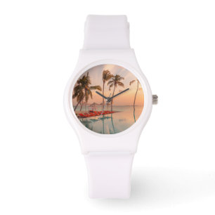 Tropische Strände   Malediven Tropical Beach & Poo Armbanduhr