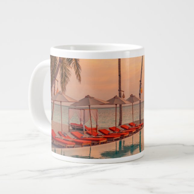 Tropische Strände | Malediven Tropical Beach & Poo Jumbo-Tasse (Vorderseite Links)