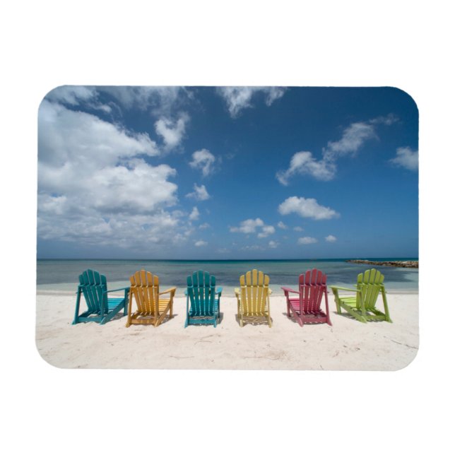 Tropische Strände | Palm Beach, Aruba Magnet (Horizontal)