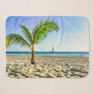 Tropische Strände Segelboot, Palm Tree, Aruba Sherpadecke