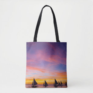 Tropische Strände Segelboote, Philippinen Tasche