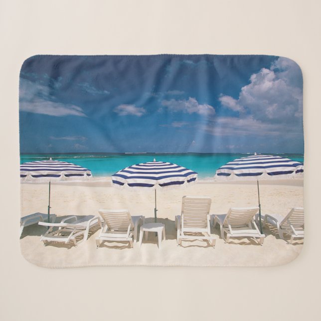 Tropische Strände | Tropischer Strandanguilla Sherpadecke (Vorderseite (Horizontal))