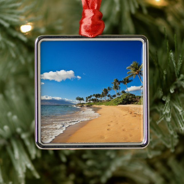 Tropische Strände | Wailea, Maui, Hawaii Ornament Aus Metall (Baum)