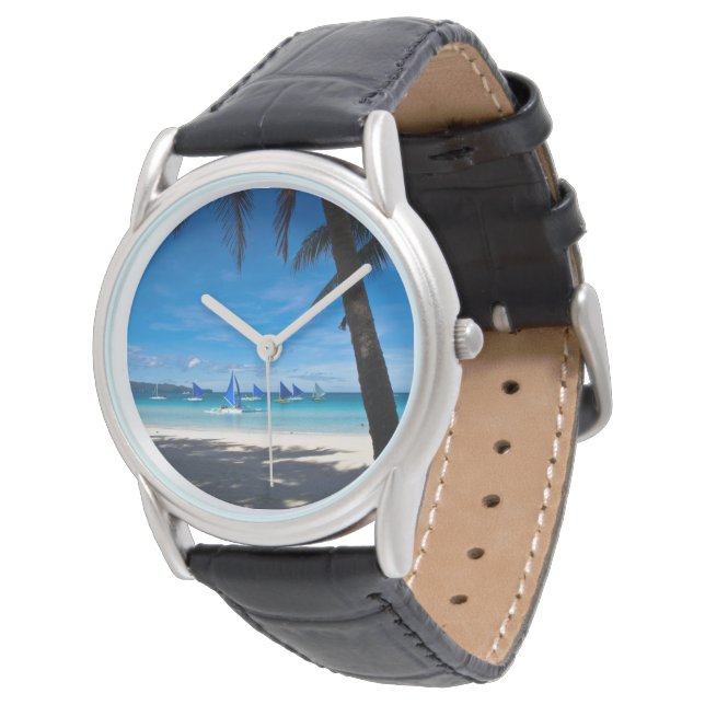 Tropische Strände | White Beach Boracay Philippine Armbanduhr (Schrägansicht)