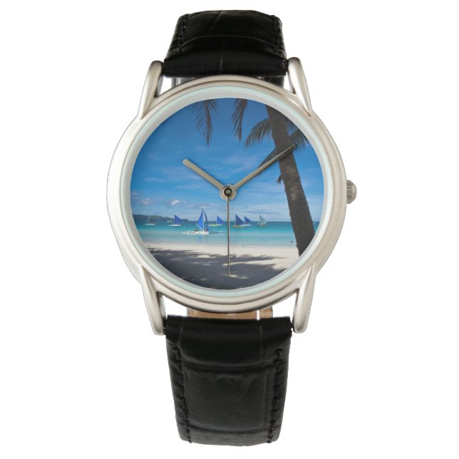 Tropische Strände | White Beach Boracay Philippine Armbanduhr (Vorderseite)