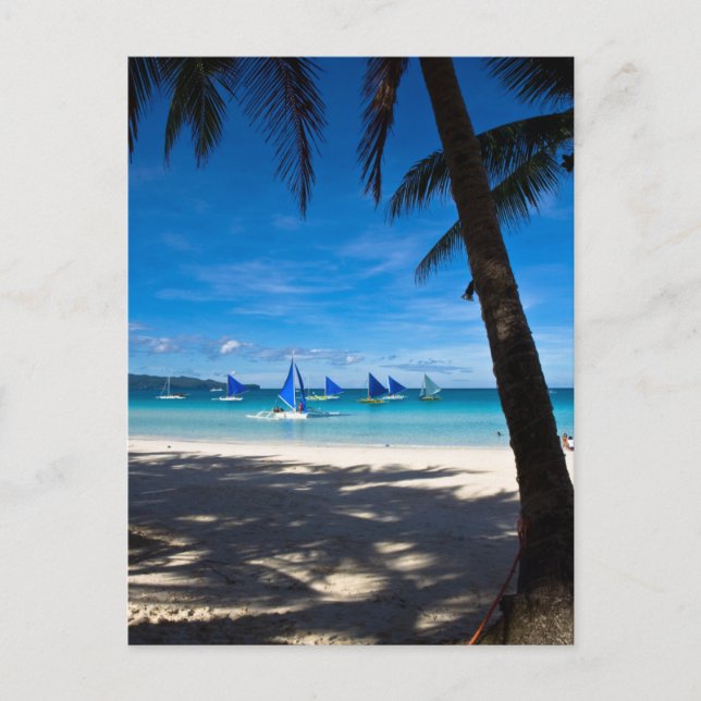Tropische Strände | White Beach Boracay Philippine Postkarte (Vorderseite)