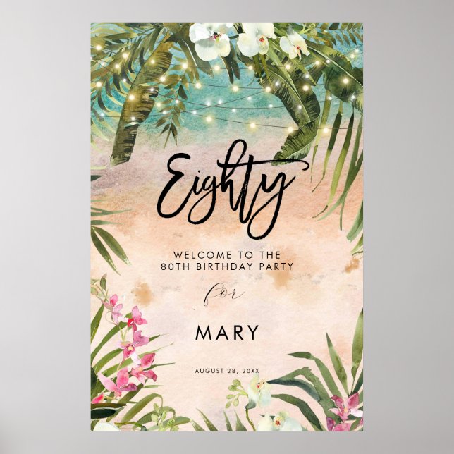 tropische Strandflorchen 80 Willkommenspopster Poster (Vorne)