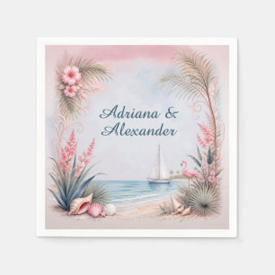 Tropische Strandgrün-Blumen-Strand Serviette