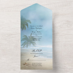Tropische Strandhochzeit  All In One Einladung