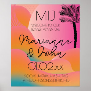 Tropische Strandhochzeit bei Sonnenaufgang Ombre R Poster