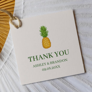 Tropische Strandhochzeit mit Ananas Danke Geschenkanhänger
