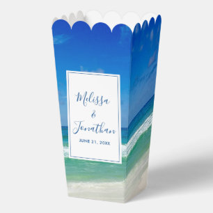 Tropische Strandhochzeit Ozeanwellen Popcorn Geschenkschachtel