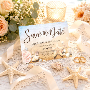 Tropische Strandhochzeit Seestern Save-the-Date-Ka Save The Date