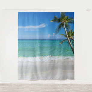 Tropische Strandpalmen Fotobox-Hintergrund Wandteppich
