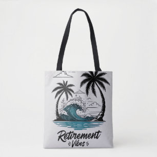 Tropische Strandwelle & Palme Tasche