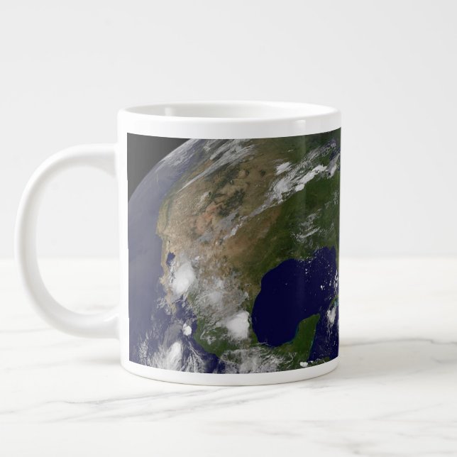 Tropische Stürme auf der Erde. Jumbo-Tasse (Links)